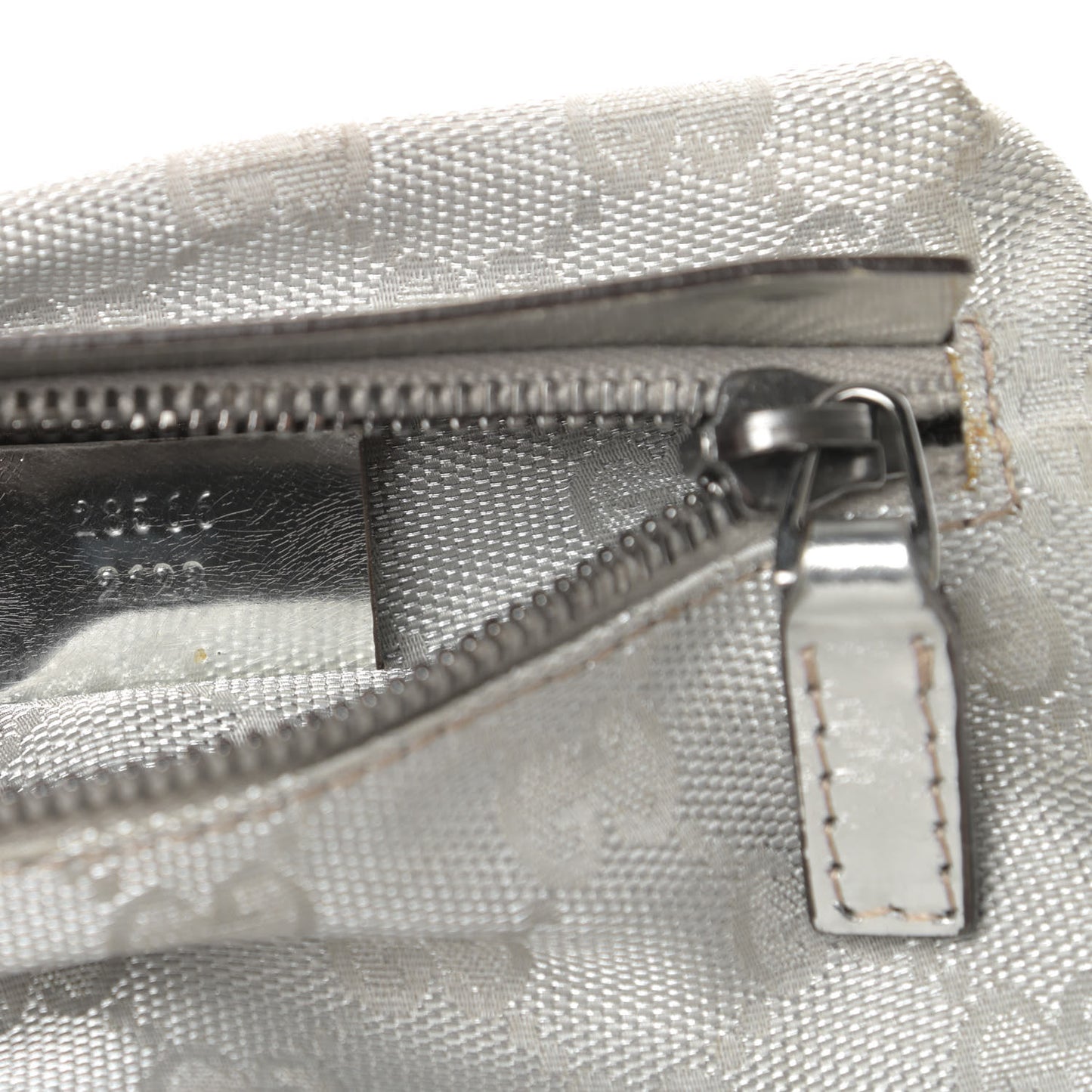 GG Monogram Web Double Pocket Belt Bag Silver