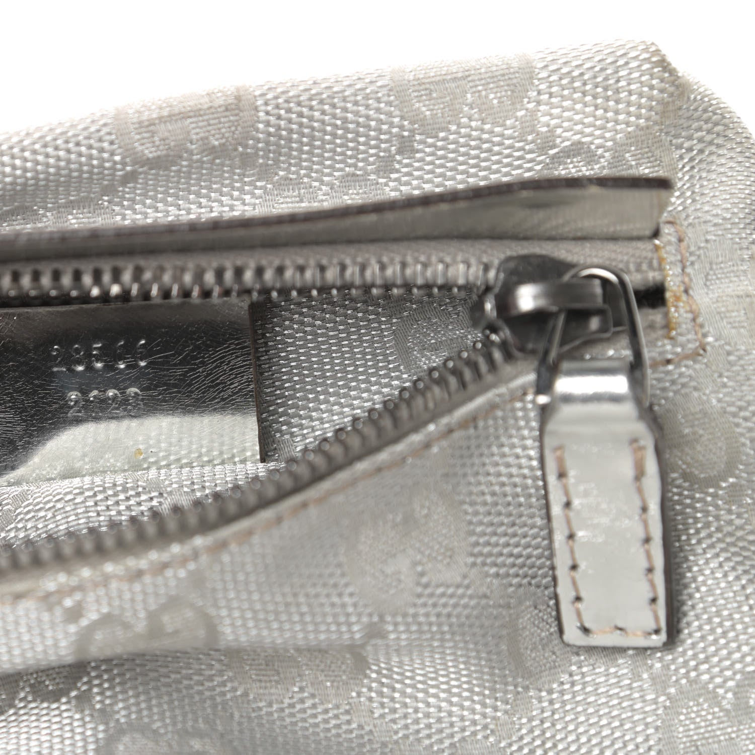 Gucci GG Monogram Web Double Pocket Belt Bag Silver 9 of 17