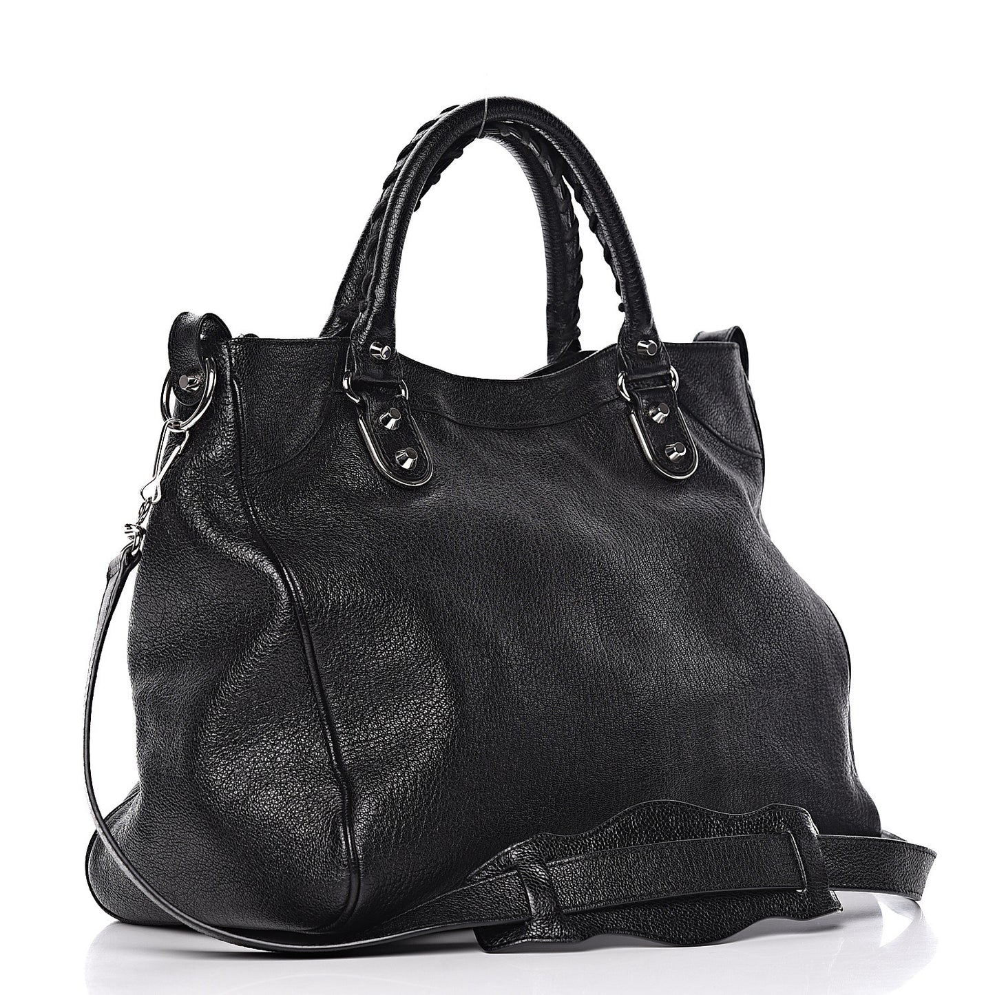 Chevre Silver Metallic Edge Hardware Velo Black