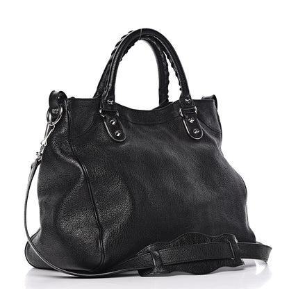 Balenciaga Chevre Silver Metallic Edge Hardware Velo Black 3 of 12