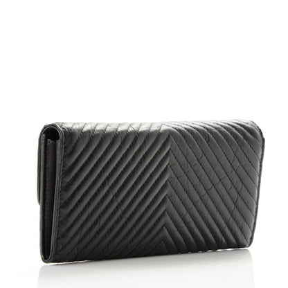 Chanel Calfskin Chevron Quilted 2.55 Reissue Flap Wallet Black 3 of 8