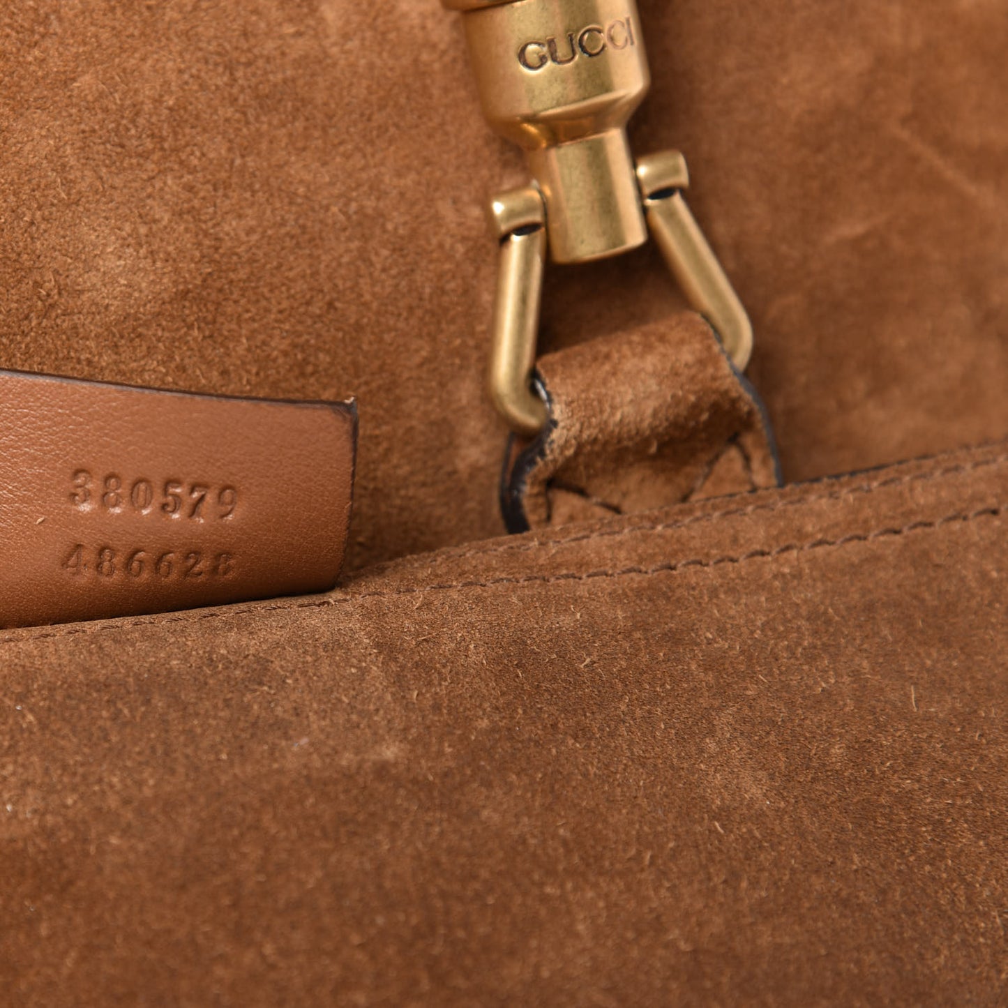 Suede Web Small Jackie Bucket Bag Brown