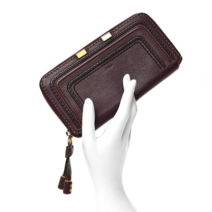 Chloe Grained Calfskin Marcie Long Zip Around Wallet Dark Velvet 2 of 13