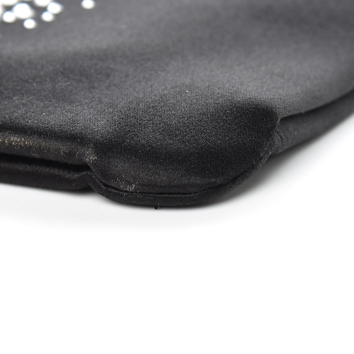 Satin Diamante Evening Clutch Bag Black