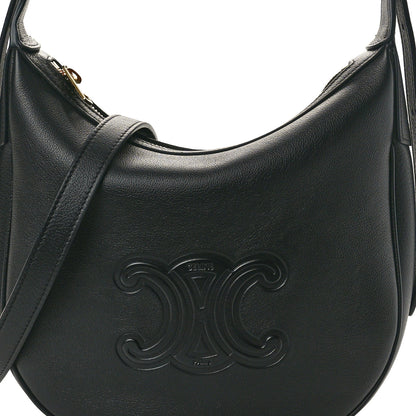 Celine Supple Calfskin Cuir Triomphe Small Heloise Shoulder Bag Black 7 of 9