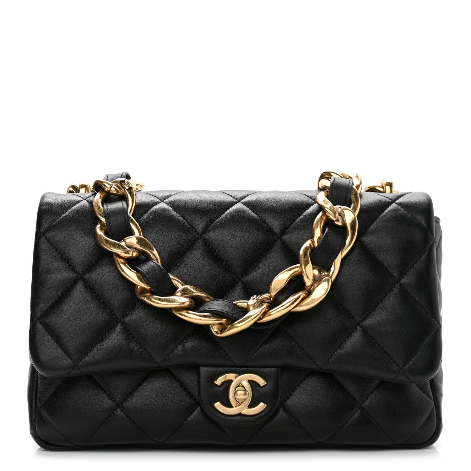 Chanel Lambskin Quilted Large CC Funky Town Flap Black 1 of 10