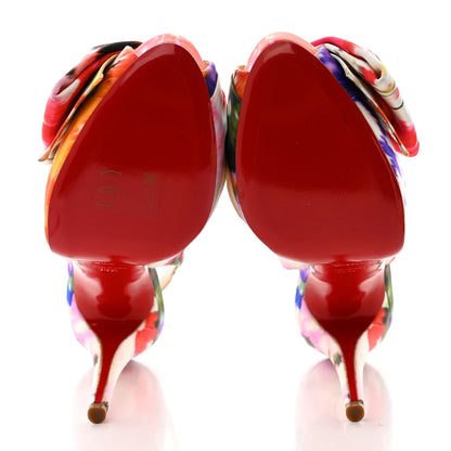 Christian Louboutin Satin Bouquet Vendome Sling 120 Pumps 38.5 Multicolor 5 of 8