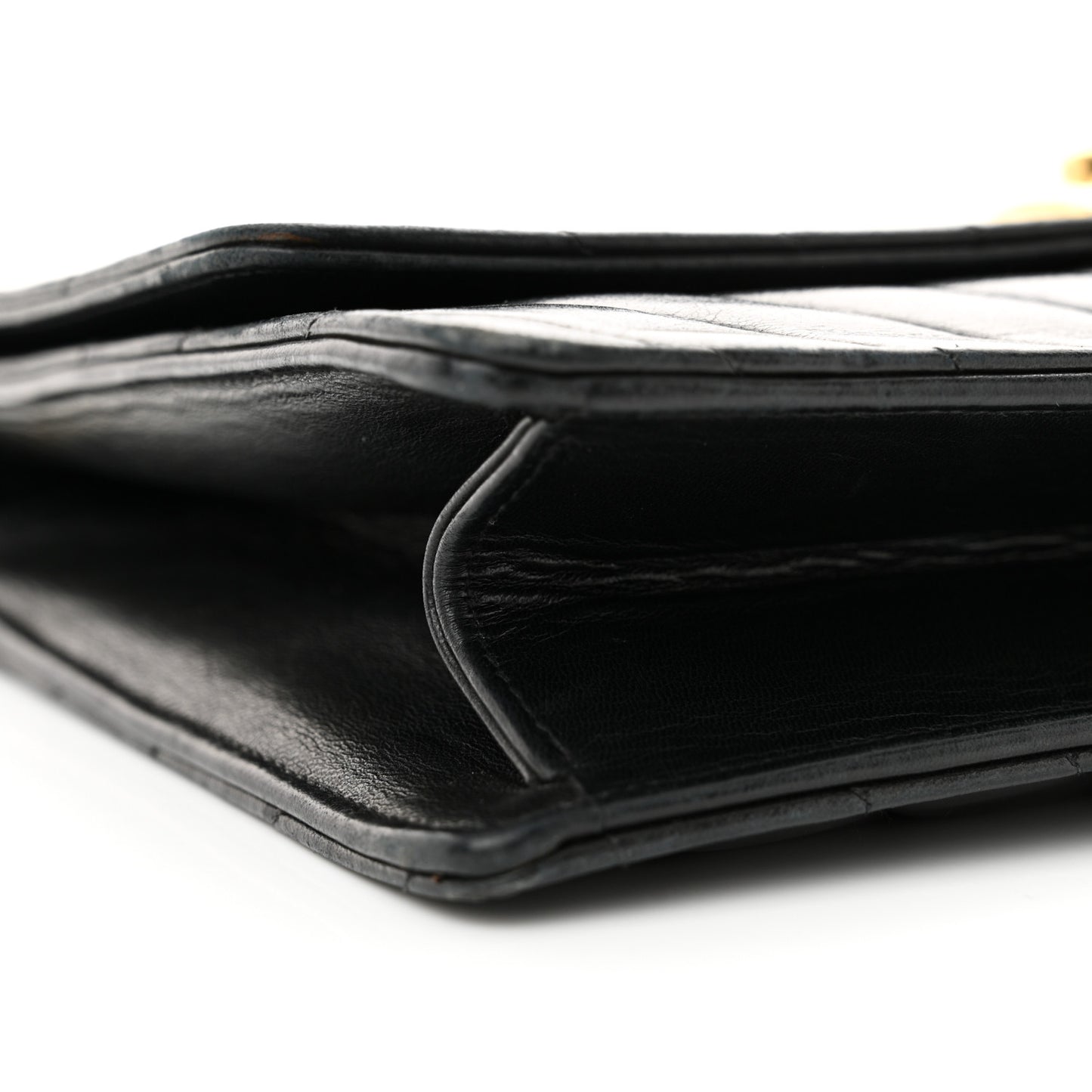 Lambskin Chevron Quilted Flap Black