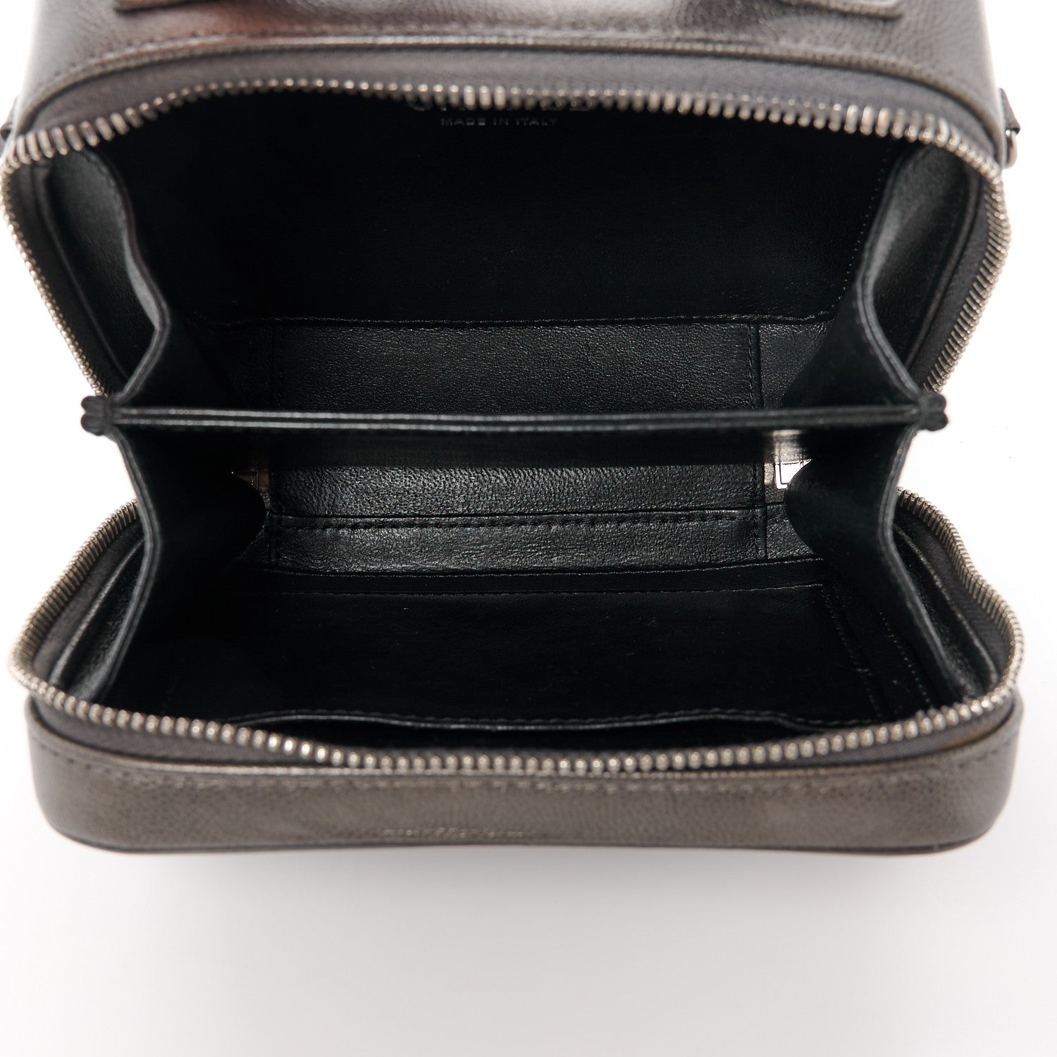 Chanel Metallic Caviar Quilted Small CC Filigree Vanity Case Dark Silver 5 of 10