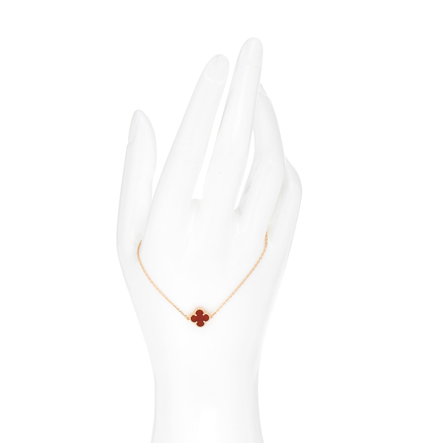 18K Rose Gold Carnelian Sweet Alhambra Bracelet