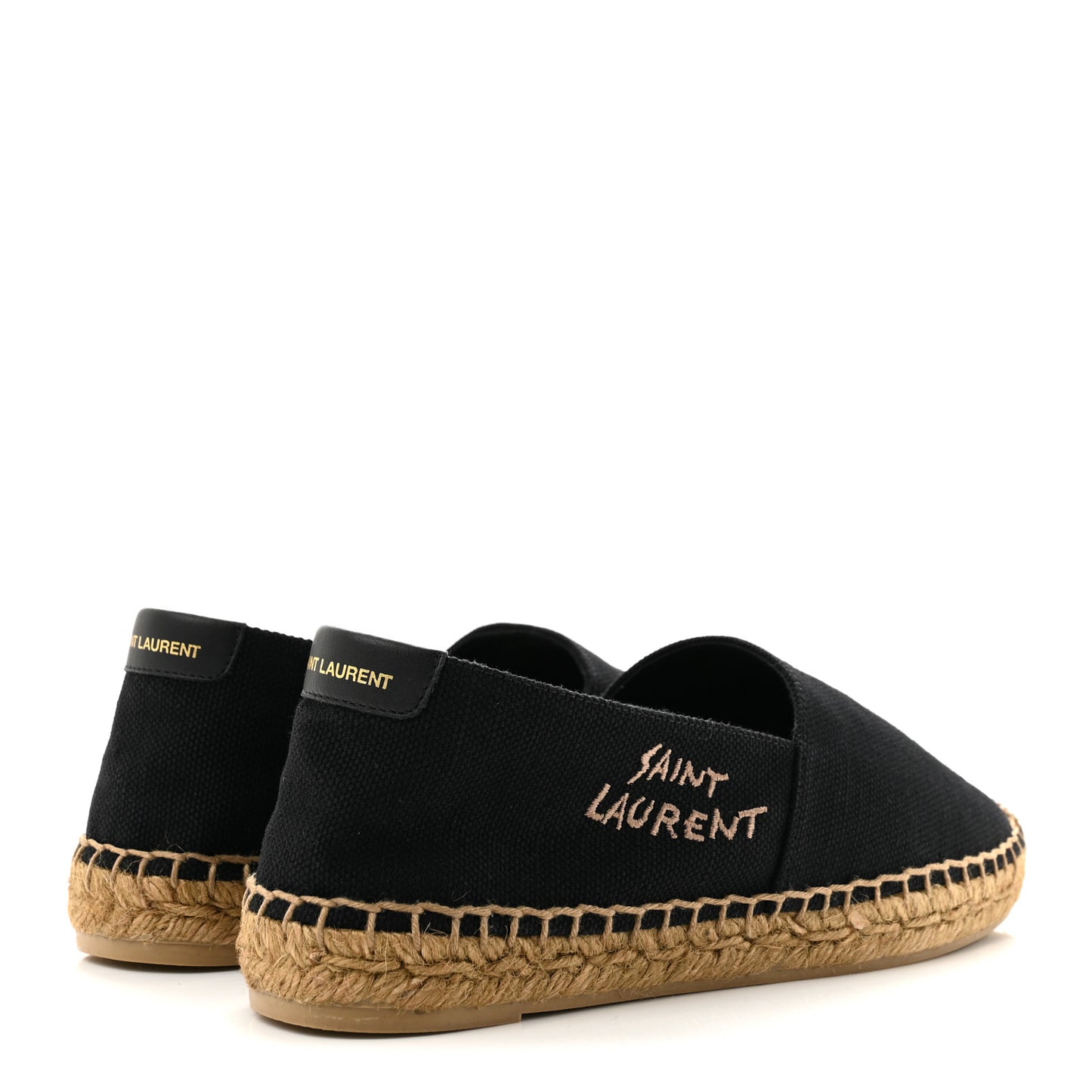 Canvas Nappa Elba Light Logo Embroidered Espadrilles 38.5 Black