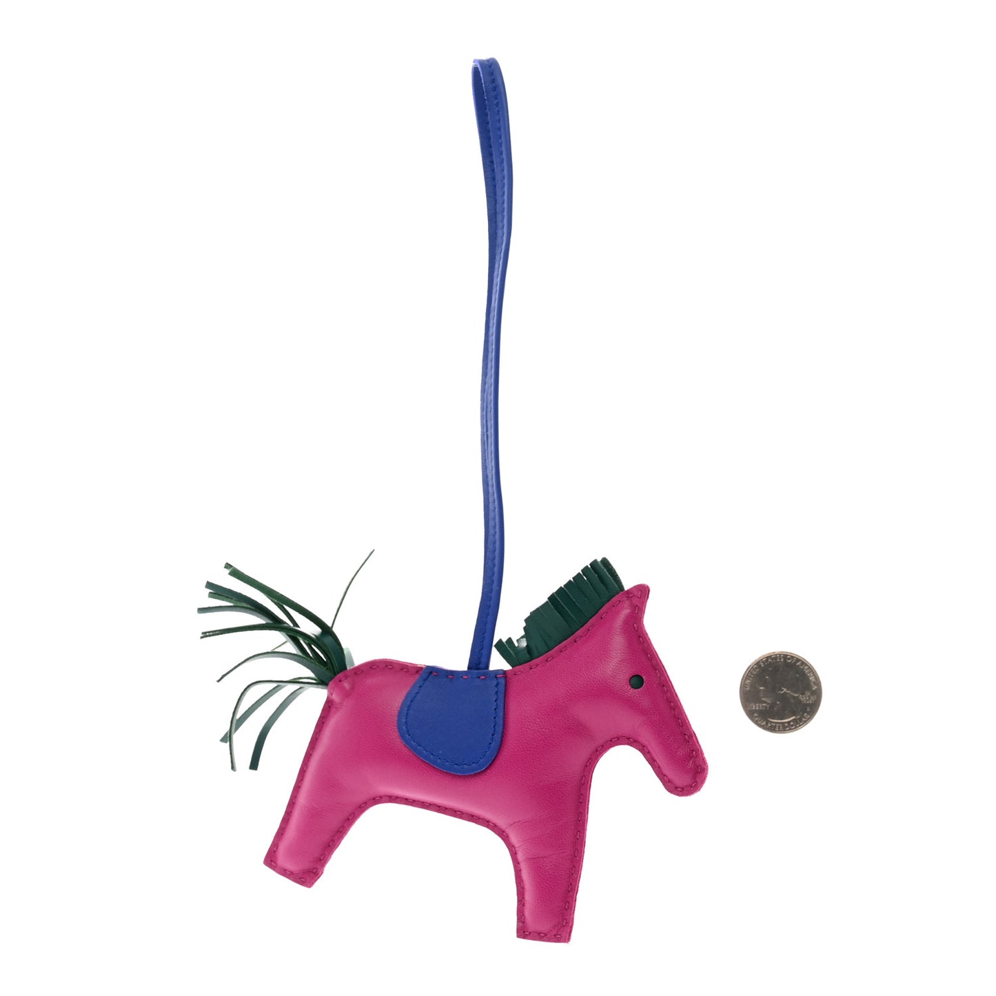 Milo Lambskin Grigri Rodeo Horse Bag Charm MM Rose Pourpre Malachite Bleu Electrique