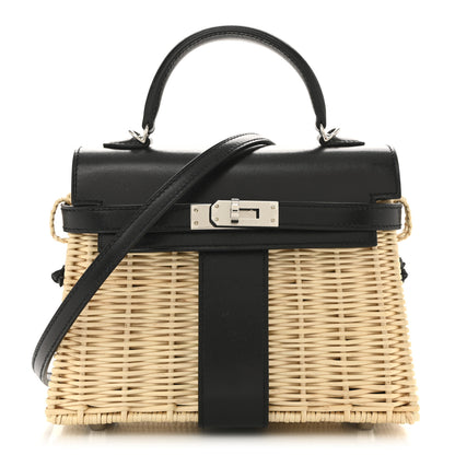 Hermes Wicker Box Picnic Mini Kelly 20 Naturel Black 1 of 21