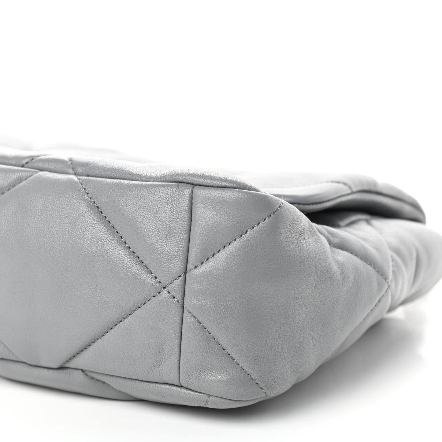 Lambskin Quilted Large Chanel 19 Flap Grey