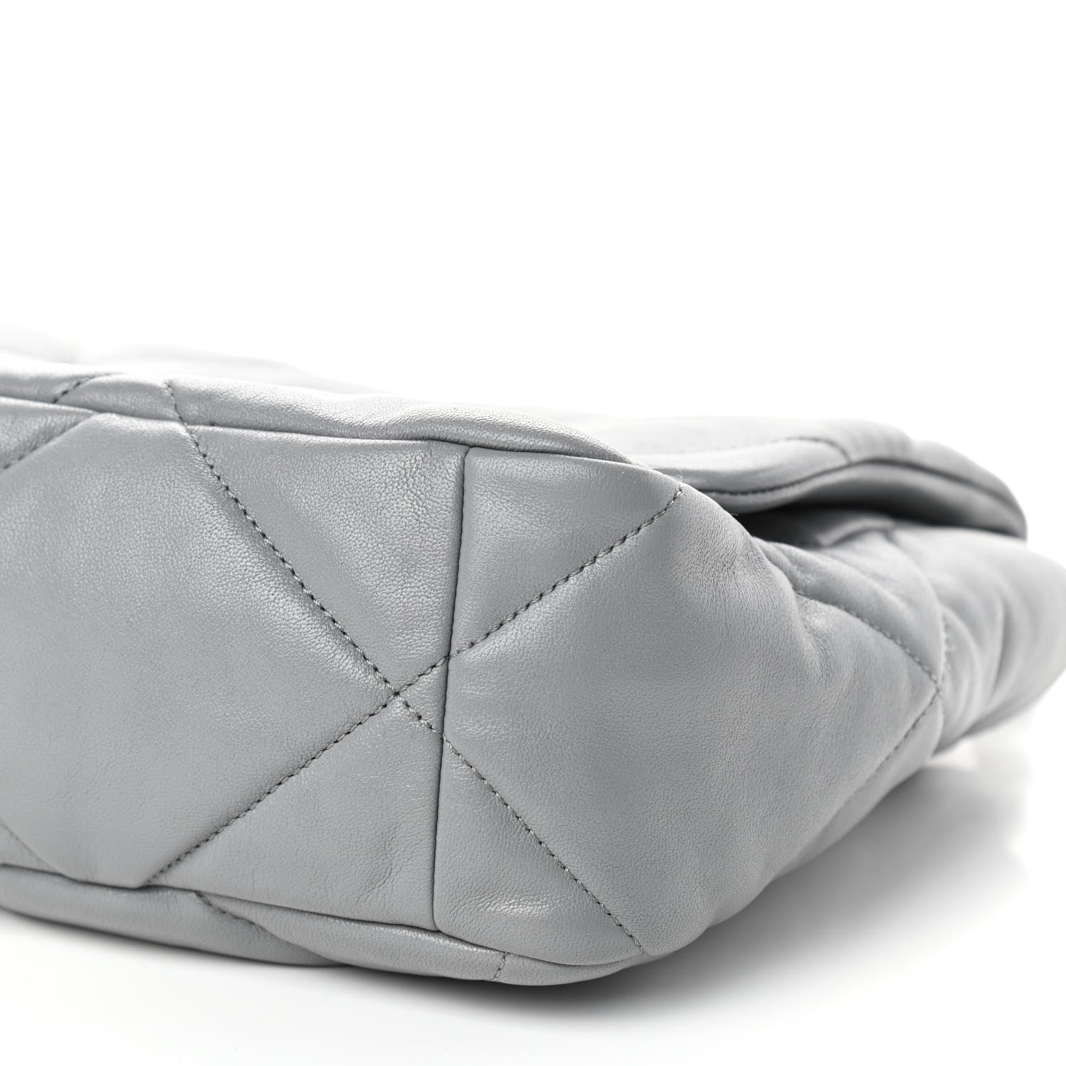 Chanel Lambskin Quilted Large Chanel 19 Flap Grey 9 of 11