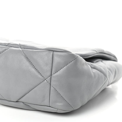 Chanel Lambskin Quilted Large Chanel 19 Flap Grey 9 of 11
