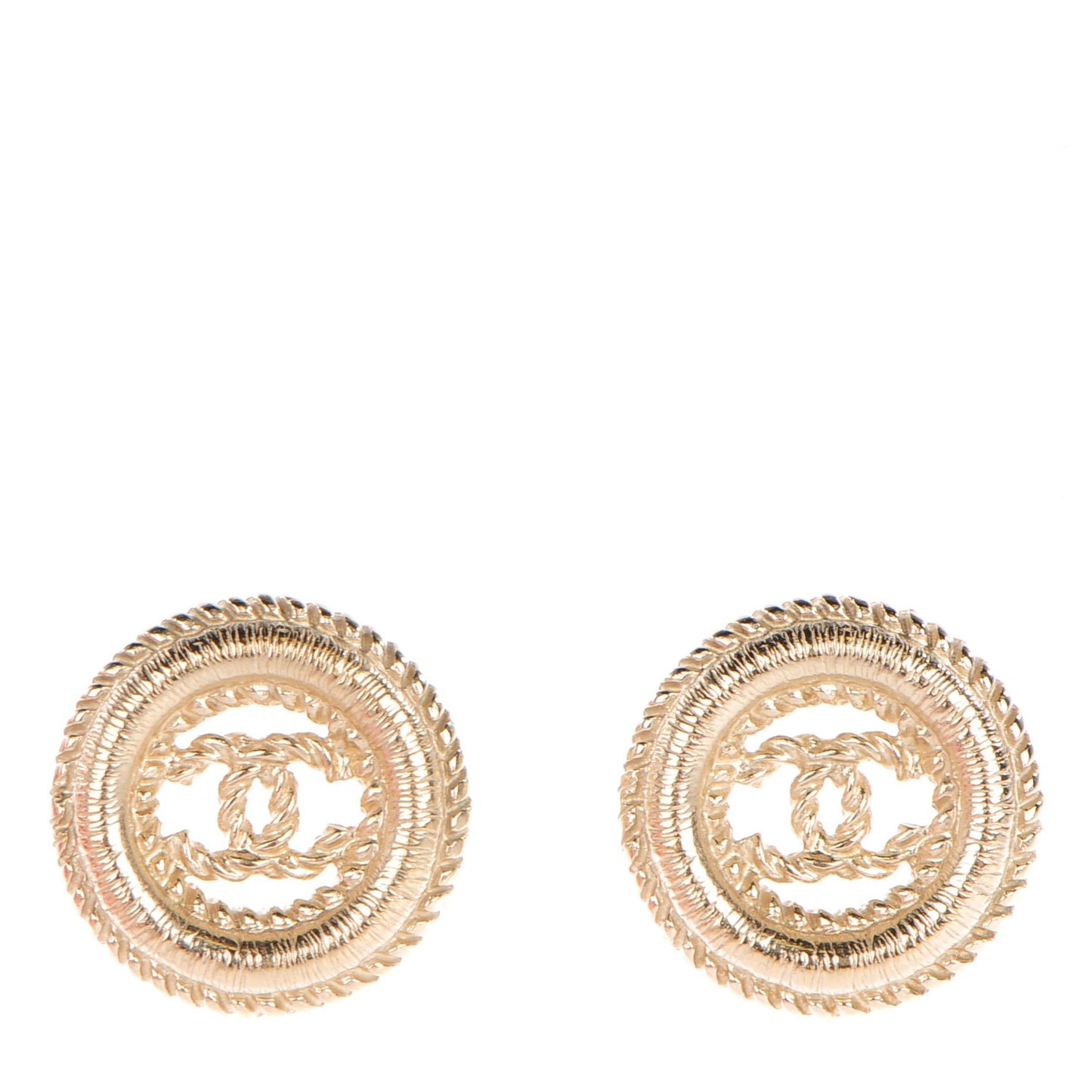 Twisted CC Earrings Light Gold