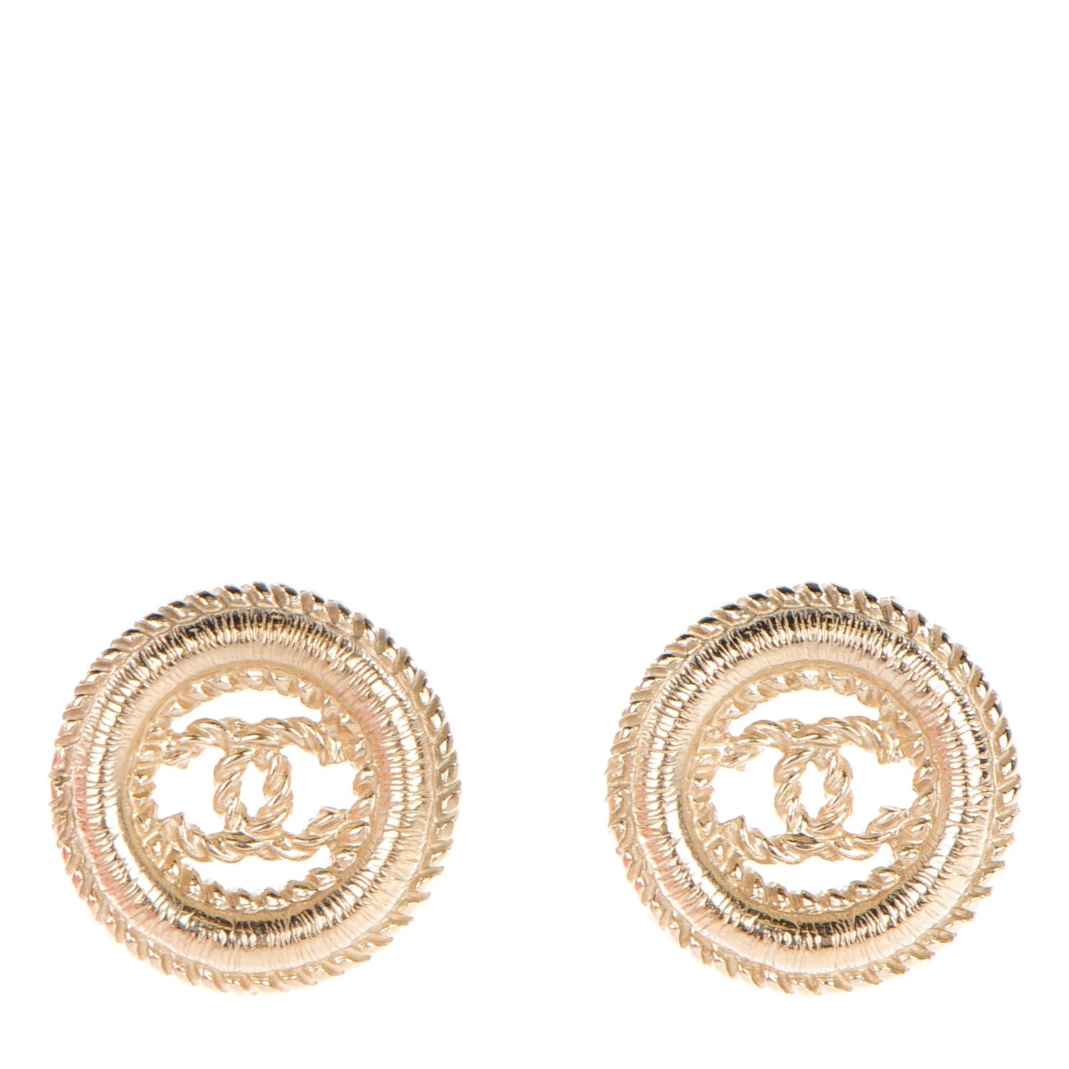 Chanel Twisted CC Earrings Light Gold 1 of 5