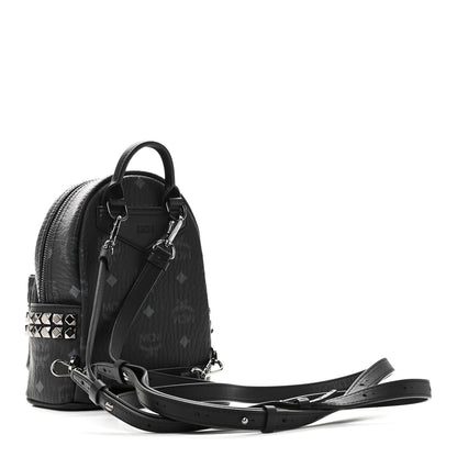 MCM Visetos Side Stud X-Mini Stark Backpack Black 3 of 9