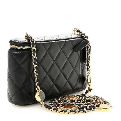 Chanel Lambskin Quilted Resin Vanity Case With Chain Black 3 of 10