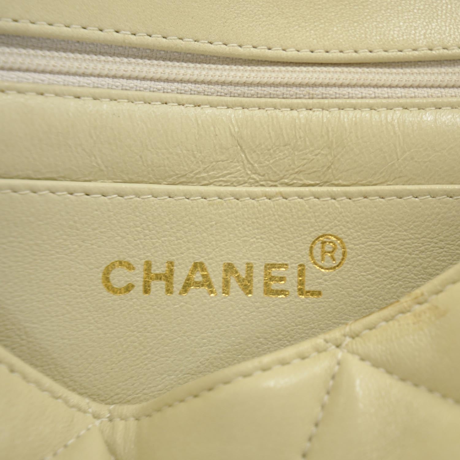 Chanel Lambskin Quilted Flap Bag Beige 9 of 10