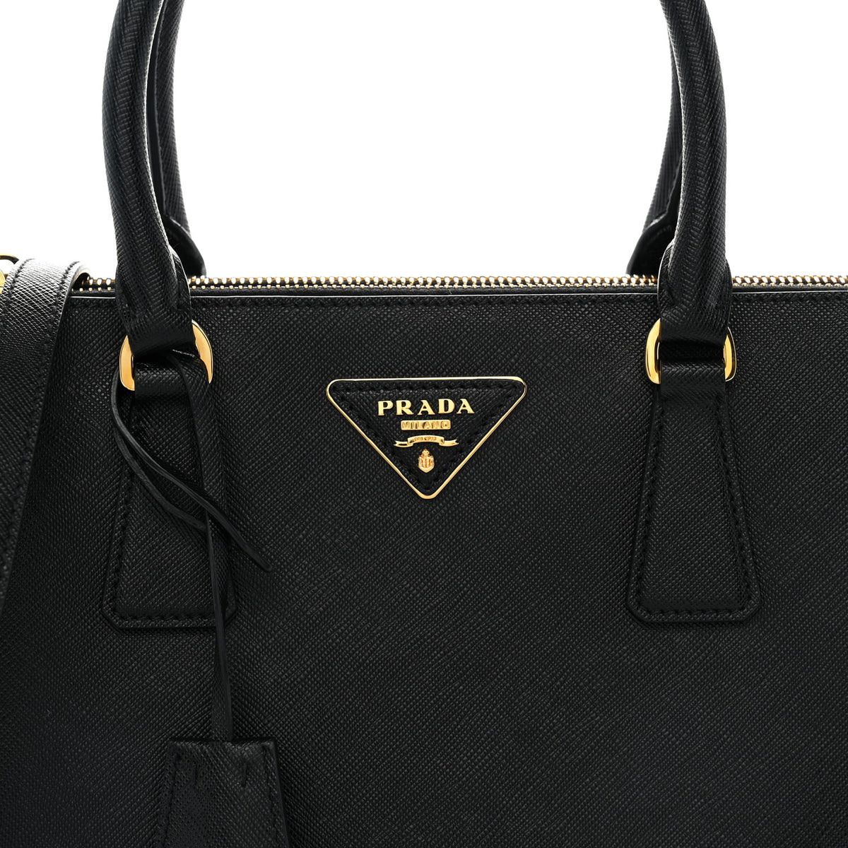 Prada Saffiano Small Galleria Double Zip Tote Black 7 of 9