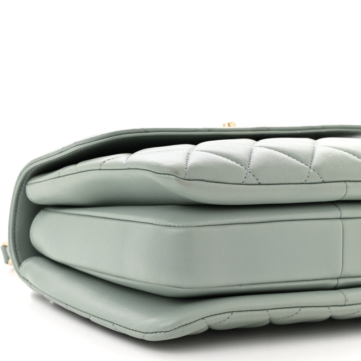 Lambskin Quilted Small Trendy CC Flap Dual Handle Bag Light Grey