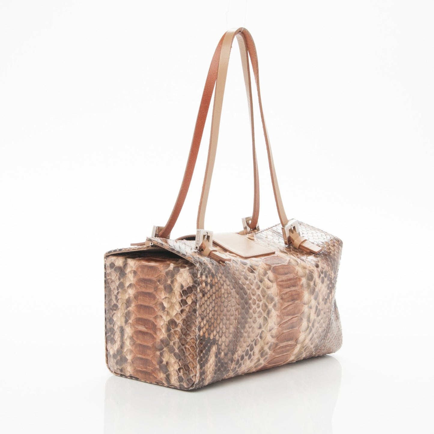 Python Box Bag Tote Cammello