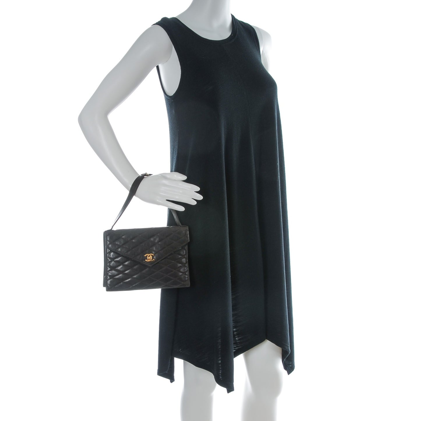 Lambskin Quilted Envelope Single Flap Brown
