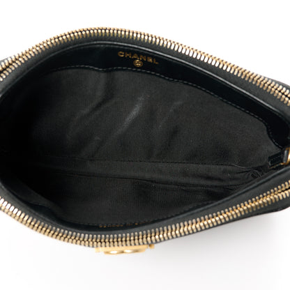 Chanel Caviar Chevron Small Boy Clutch With Chain Black 5 of 14