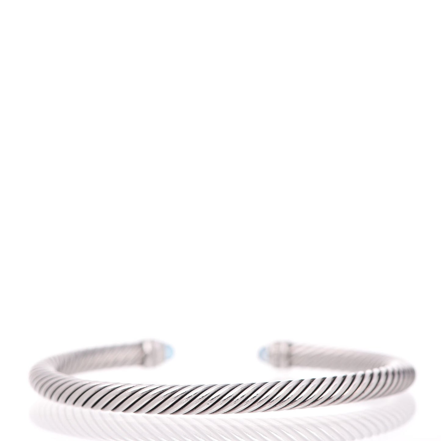 Sterling Silver Diamond Blue Topaz 5mm Cable Classics Bracelet