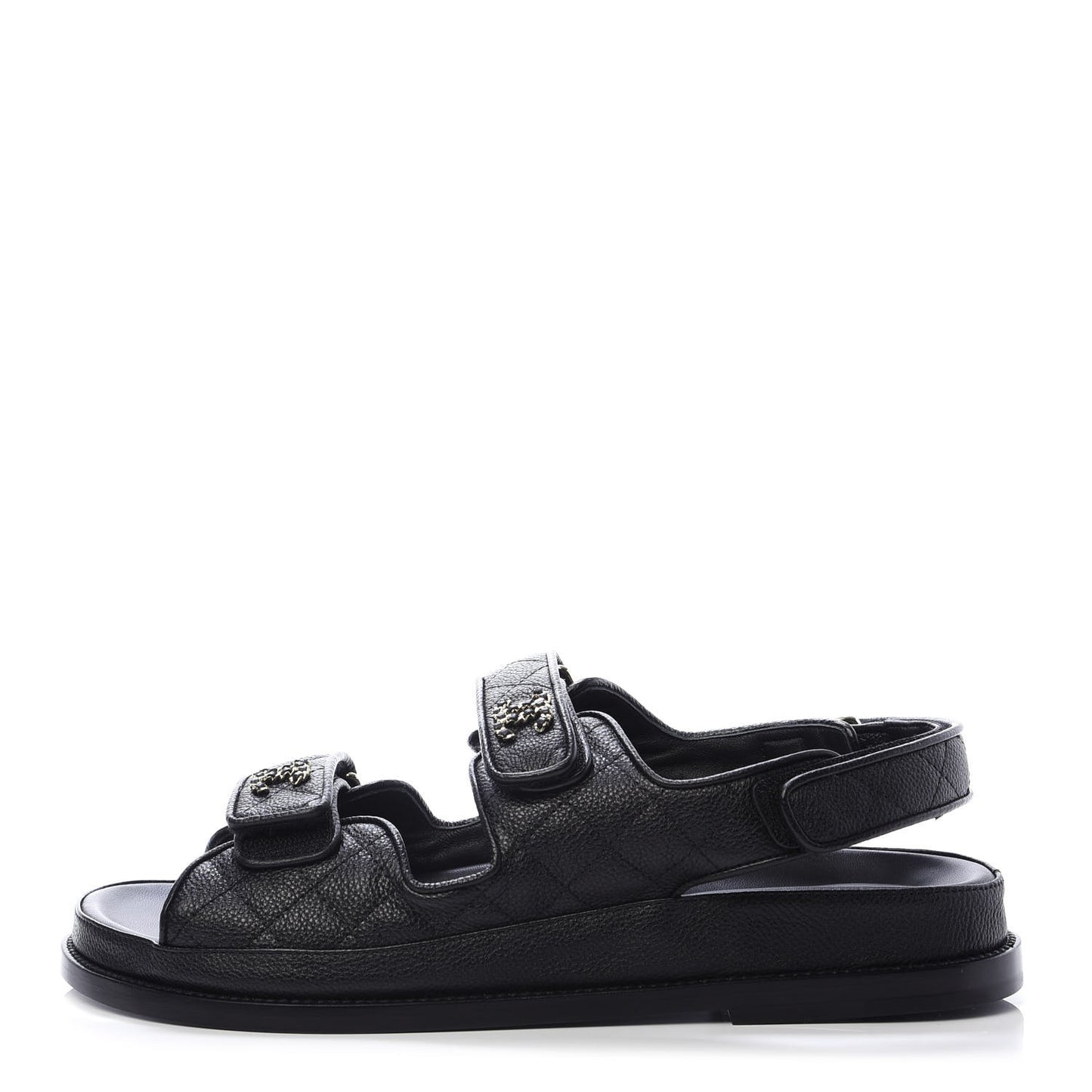 Caviar CC Flat Sandals 40.5 Black