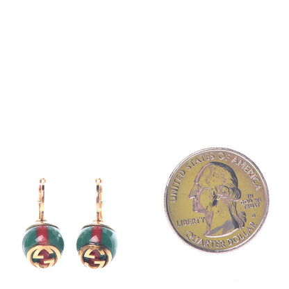 Gucci Resin Web Earrings Red Green Gold 2 of 6