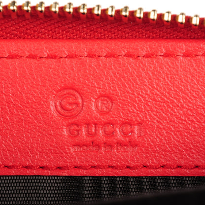 Gucci Guccissima Zip Around Coin Purse Red 6 of 7