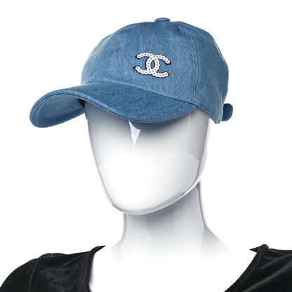 Chanel Cotton Sequin CC Cap Hat Blue 2 of 8