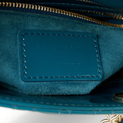 Christian Dior Patent Cannage Small Lady Dior Turquoise 6 of 10