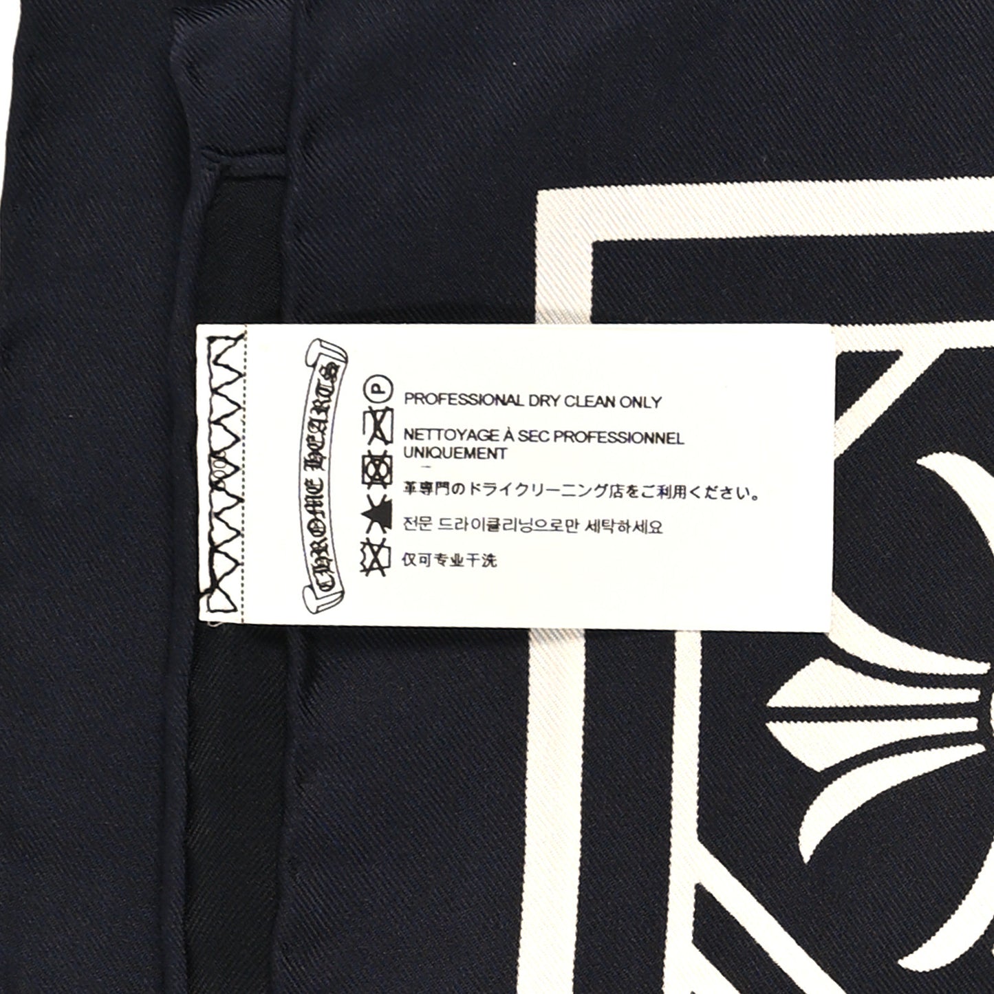 Silk Plus Cross Scarf Black White