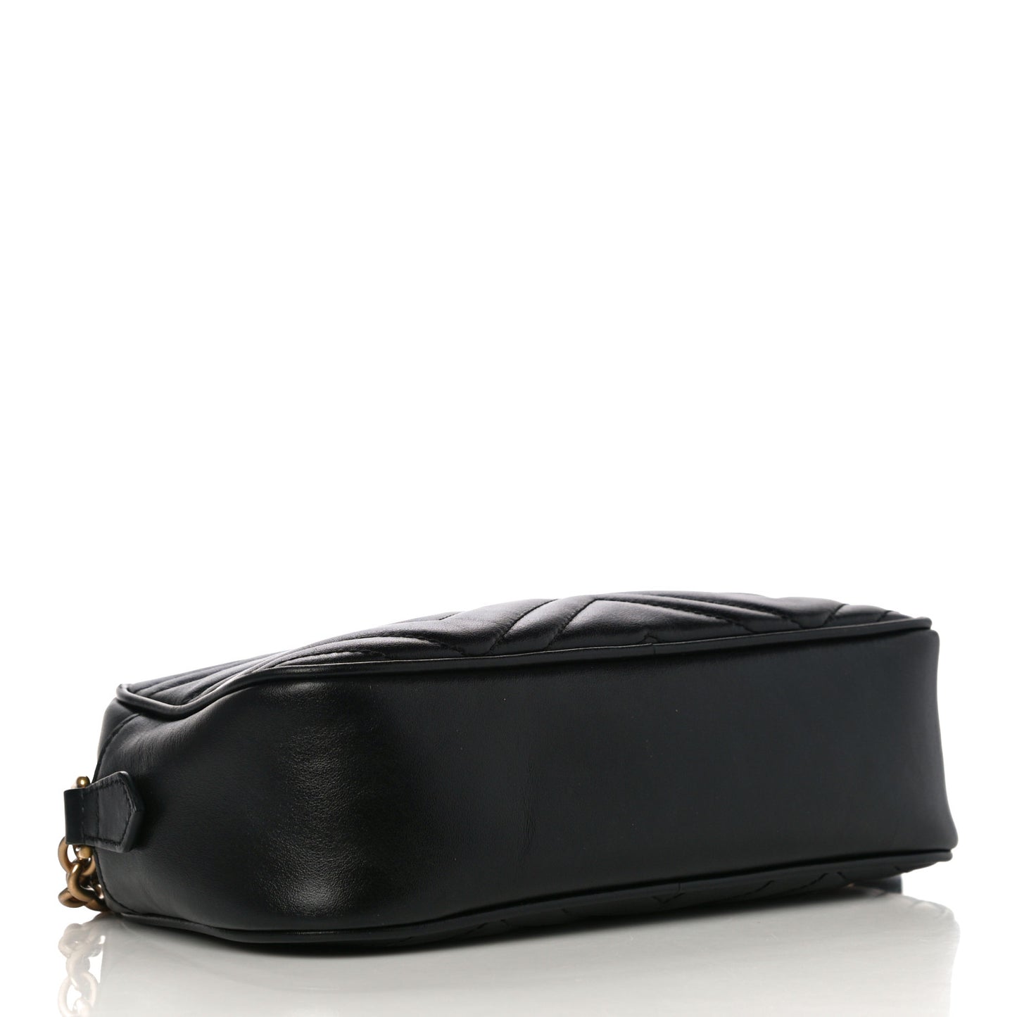Calfskin Matelasse Small GG Marmont Chain Shoulder Bag Black