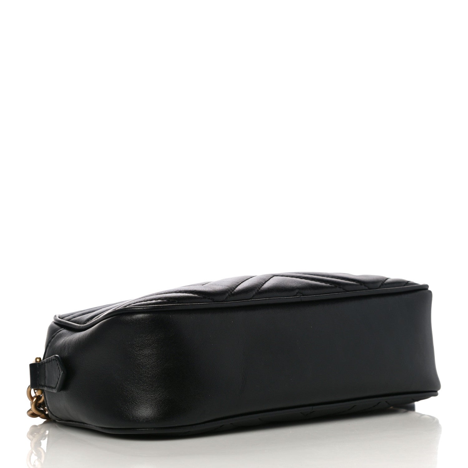 Gucci Calfskin Matelasse Small GG Marmont Chain Shoulder Bag Black 4 of 18
