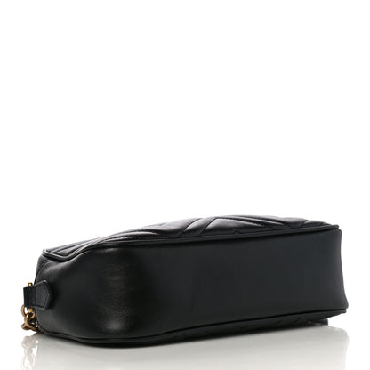 Gucci Calfskin Matelasse Small GG Marmont Chain Shoulder Bag Black 4 of 18