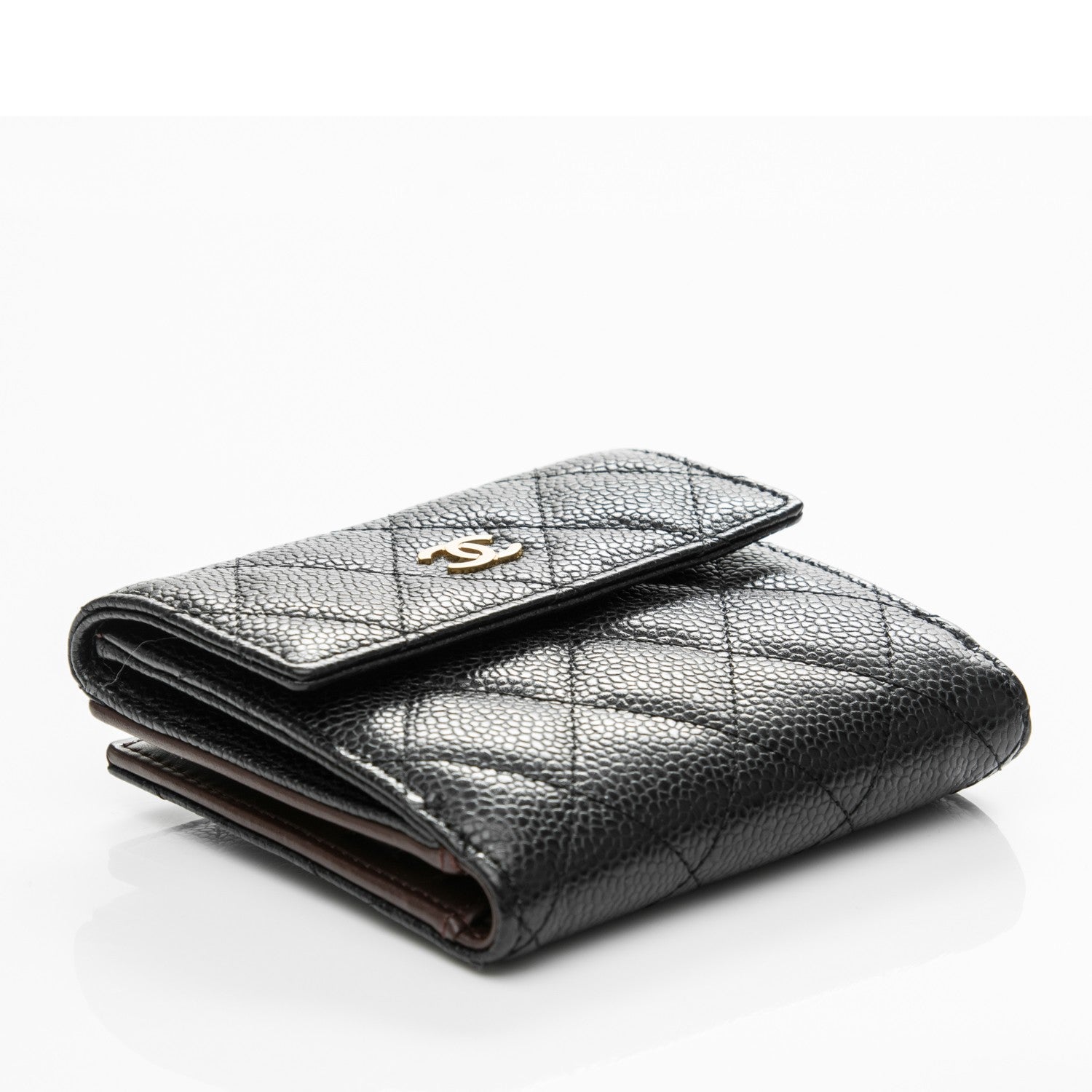 Chanel Caviar Quilted Compact French Flap Wallet Black 4 of 8