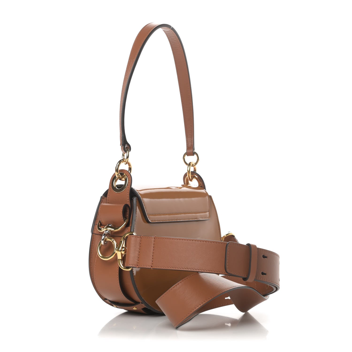 Chloe Patent Calfskin Small Tess Bag Caramel 4 of 12