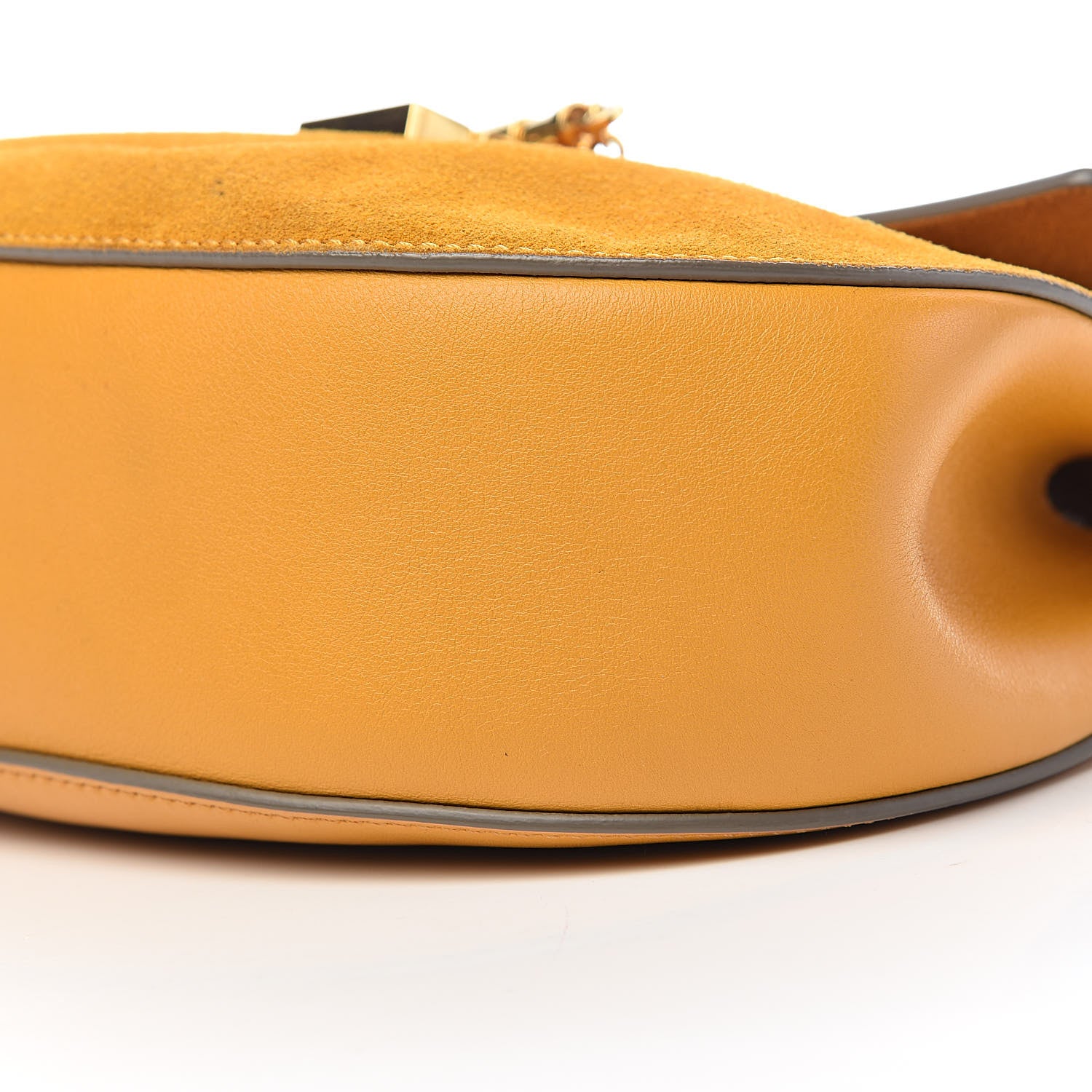 Chloe Suede Smooth Calfskin Drew Shoulder Bag Dark Ochre 11 of 13