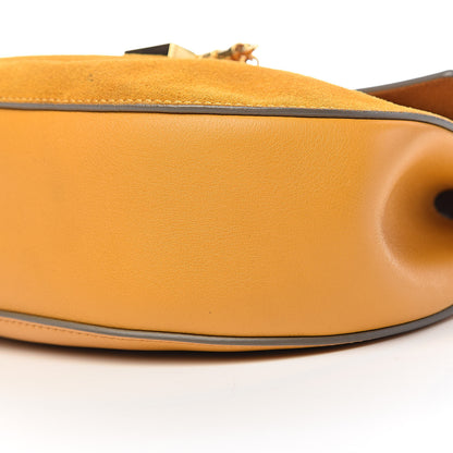 Chloe Suede Smooth Calfskin Drew Shoulder Bag Dark Ochre 11 of 13