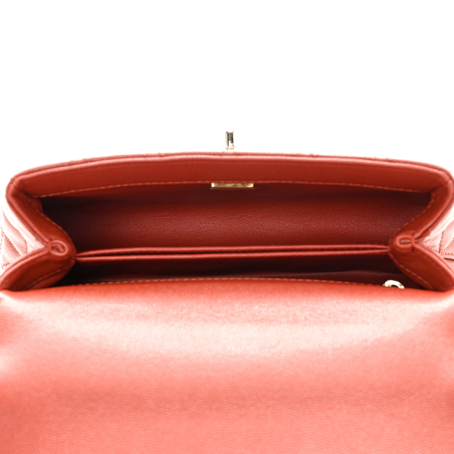 Chanel Caviar Quilted Mini Coco Handle Flap Dark Orange 5 of 11