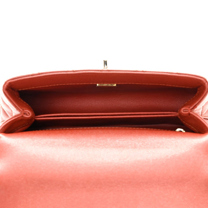 Chanel Caviar Quilted Mini Coco Handle Flap Dark Orange 5 of 11