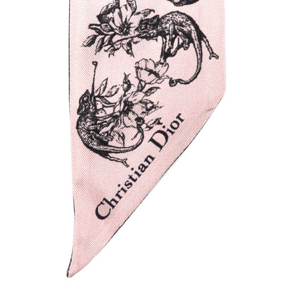 Christian Dior Silk Toile De Jouy Mitzah Scarf Pink Blue 3 of 4