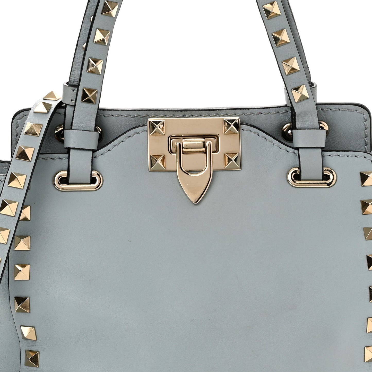 Vitello Mini Rockstud Tote Sky Sorbet