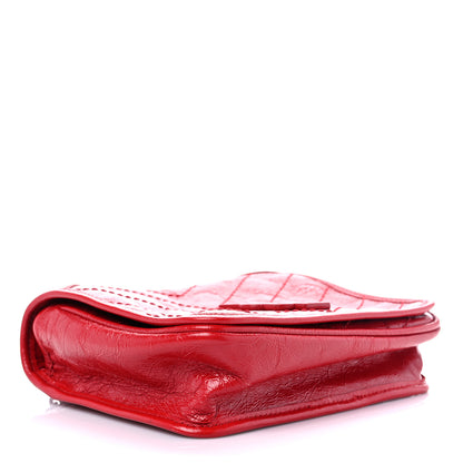 Saint Laurent Crinkled Calfskin Matelasse Monogram Niki Chain Wallet Red 4 of 9
