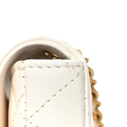 Chanel Lambskin Enamel Quilted Mini Chain Belt Bag White 11 of 12